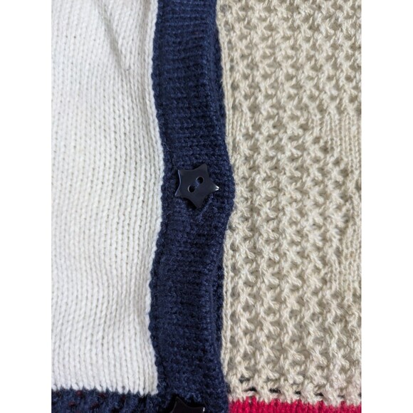 Breckenridge Cardigan Sweater Women's Medium Color Block Festive Stars July 4th - Picture 3 of 7